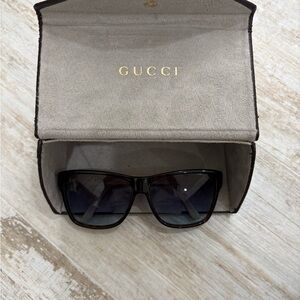 vintage gucci tortoise teal sunglasses